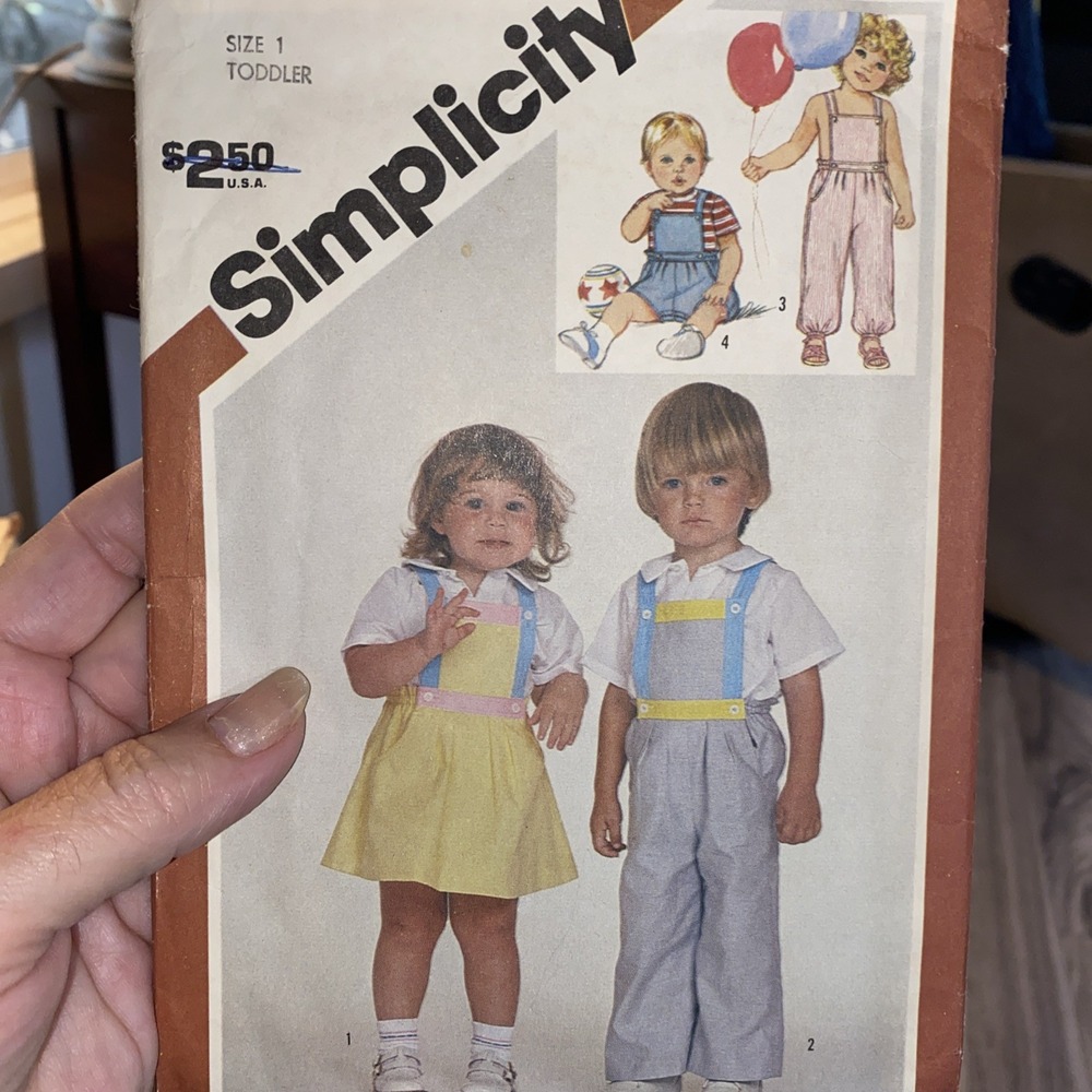 Vintage Simplicity 6311 Sundress, Jumper Overall’s Sewing Pattern Size 1 CUT